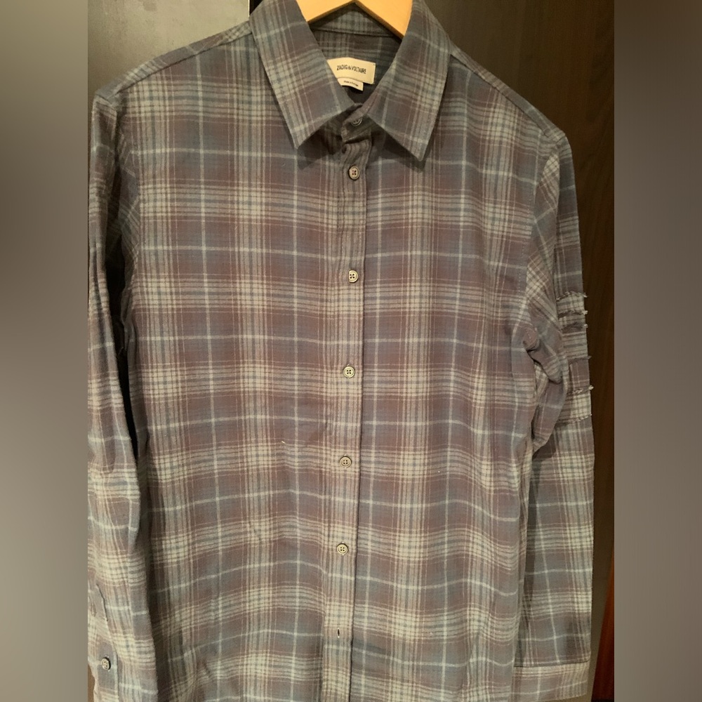 Men’s Zadig & Voltaire  Flannel shirt with embroidered arm